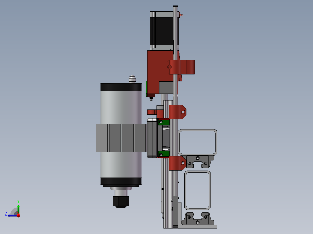 cnc刀具组件设计模型右视图