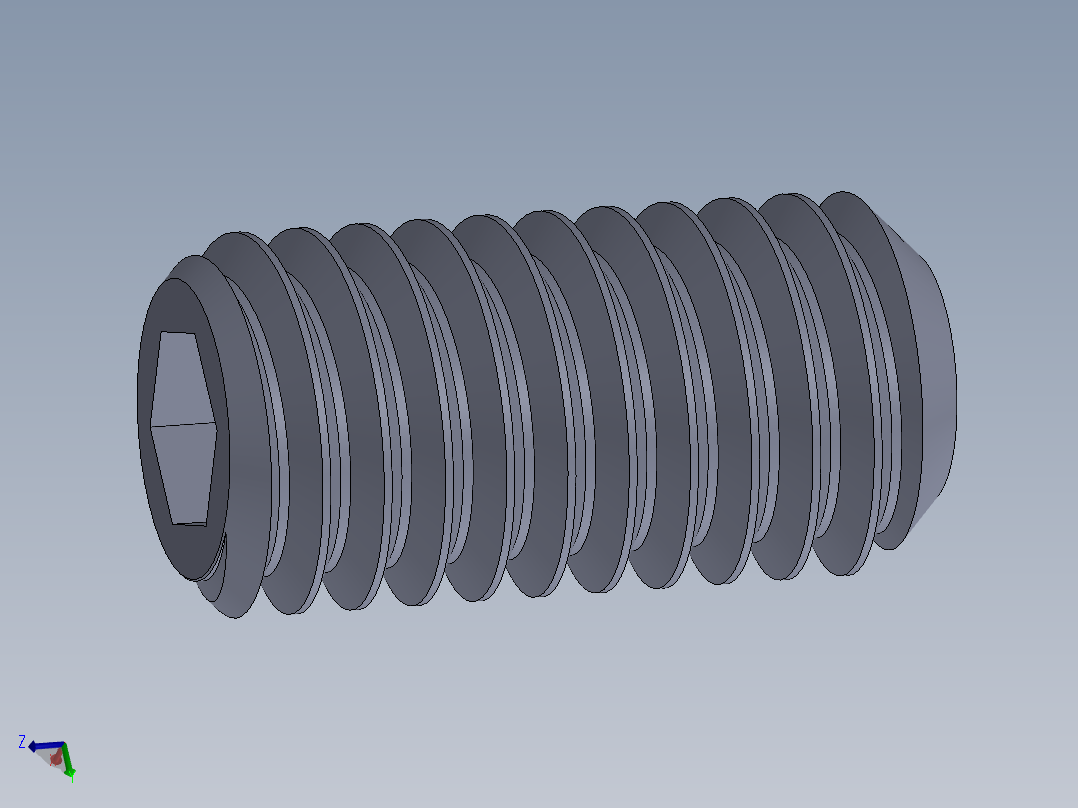 UNC 平头紧定螺钉-UNC SET SCREW 0.375 x0.750.SLDPRT主视图