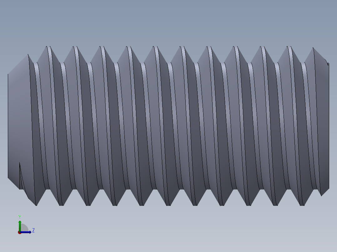 UNC 平头紧定螺钉-UNC SET SCREW 0.375 x0.750.SLDPRT左视图