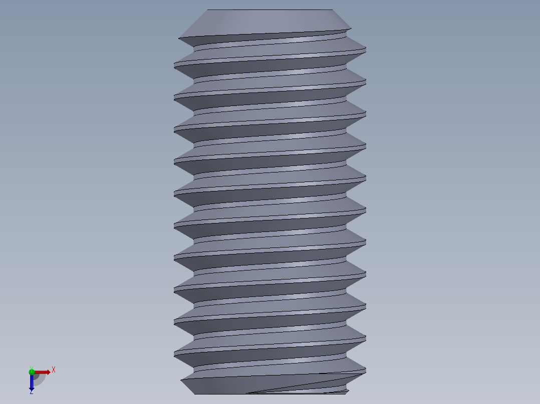 UNC 平头紧定螺钉-UNC SET SCREW 0.375 x0.750.SLDPRT俯视图