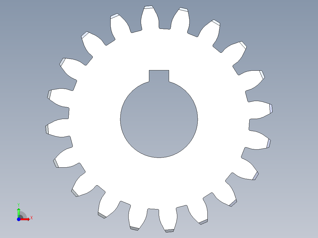 正齿轮压力角20 -48dp-20pa-20t spur gear前视图