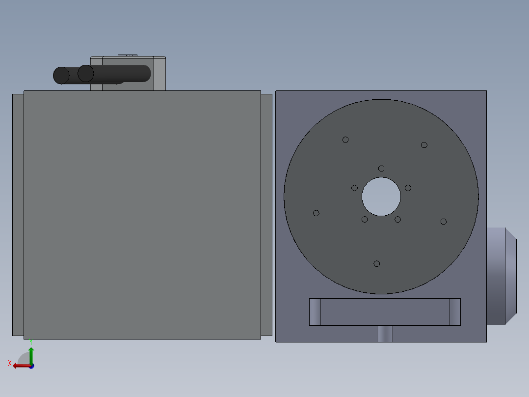 旋转工作台后视图