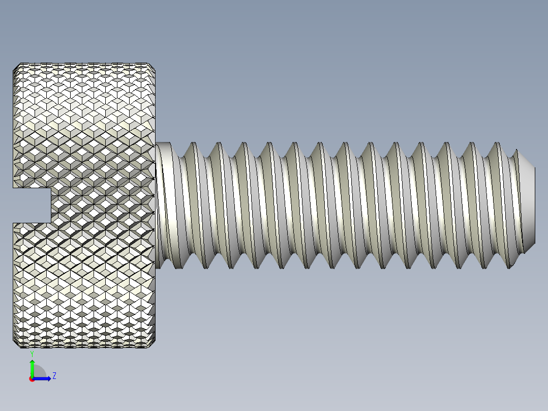 开槽滚花螺钉-M2 x 6mm左视图