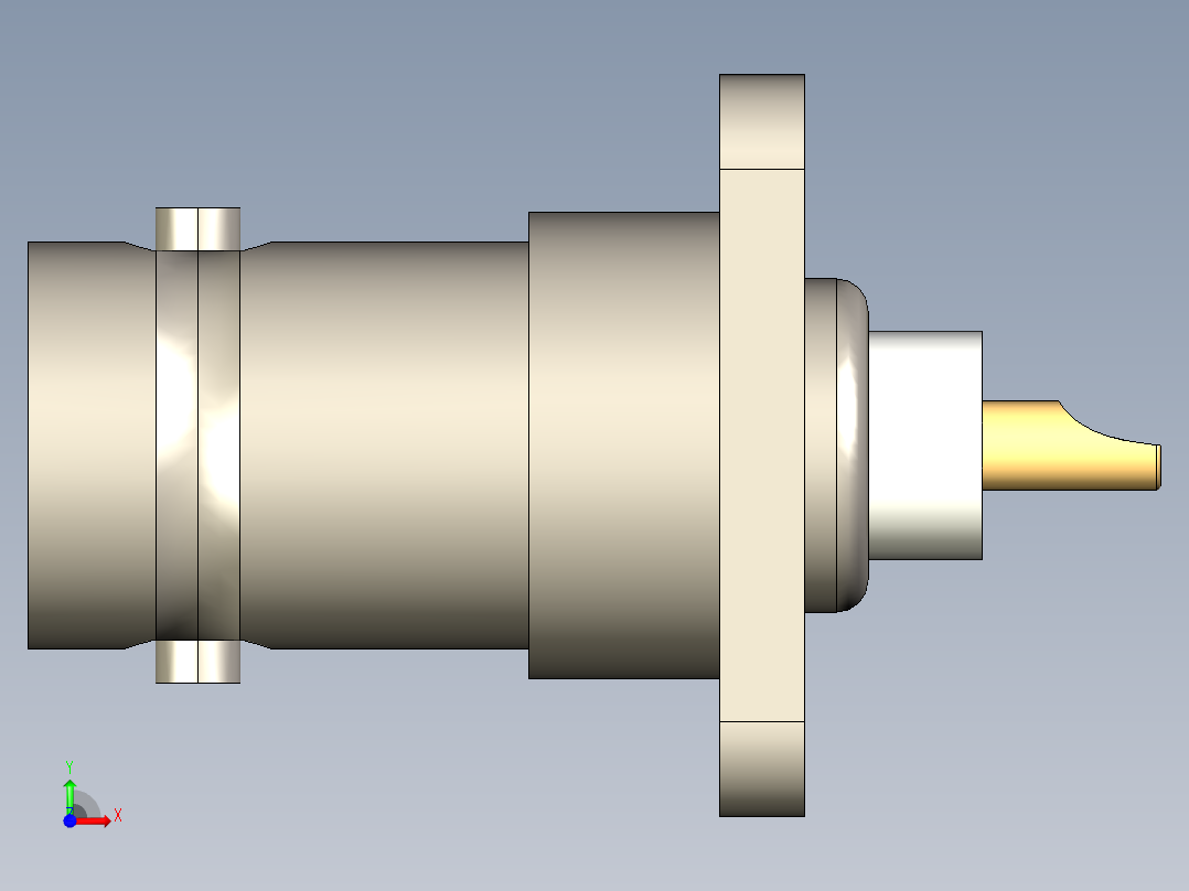 Amphenol_4_GHz_BNC_Coaxial_17.5mm_4-Hole_Flange_Connector前视图