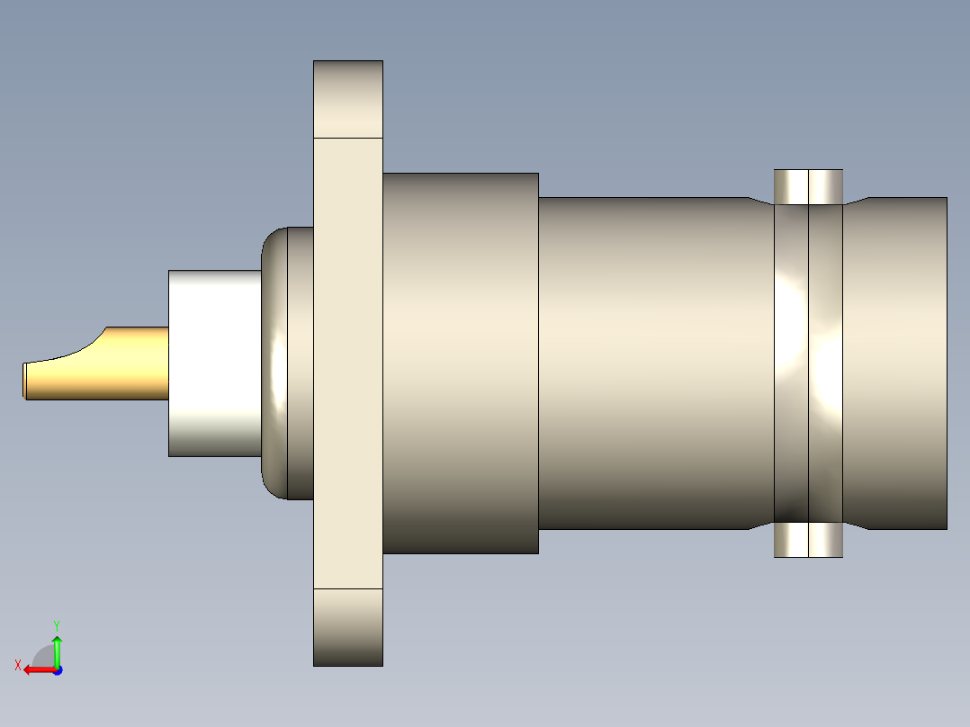 Amphenol_4_GHz_BNC_Coaxial_17.5mm_4-Hole_Flange_Connector后视图