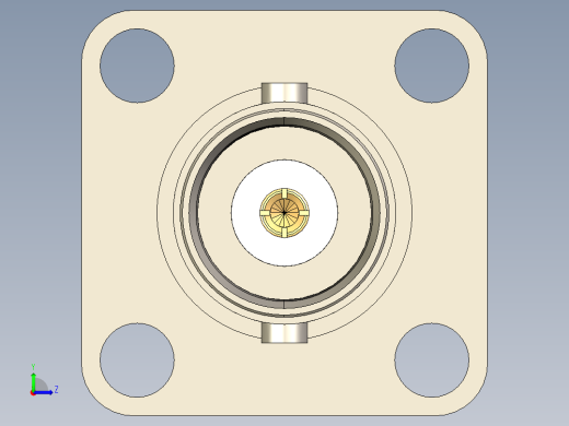 Amphenol_4_GHz_BNC_Coaxial_17.5mm_4-Hole_Flange_Connector左视缩略图