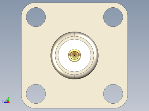 Amphenol_4_GHz_BNC_Coaxial_17.5mm_4-Hole_Flange_Connector右视缩略图
