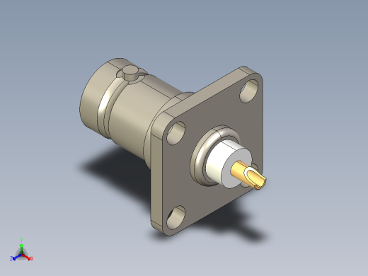 Amphenol_4_GHz_BNC_Coaxial_17.5mm_4-Hole_Flange_Connector正等轴测缩略图