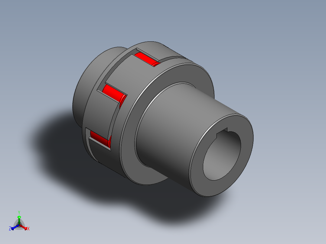 GB╱T 5272-2017[基本型梅花形弹性联轴器（LM型）LM125联轴器 22×38／ 50×84]正等轴测图