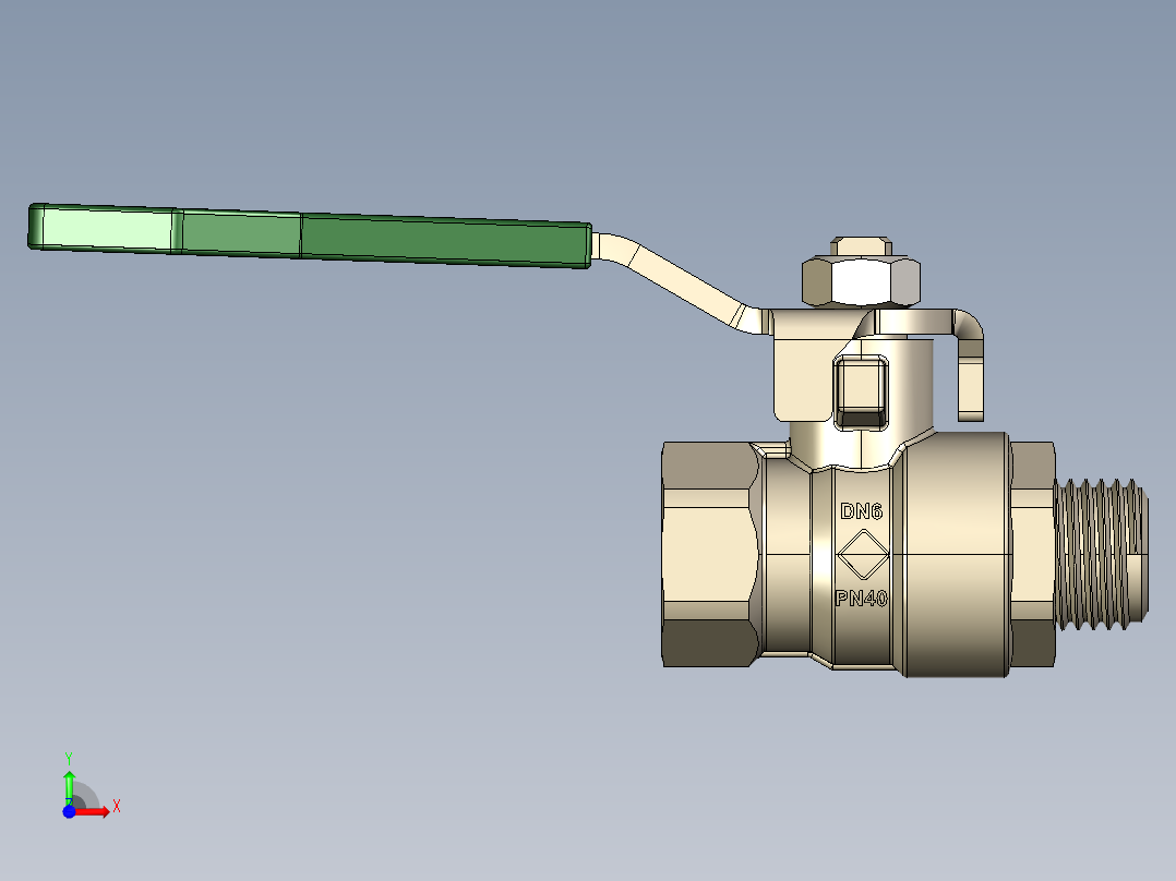 外螺纹球阀前视图