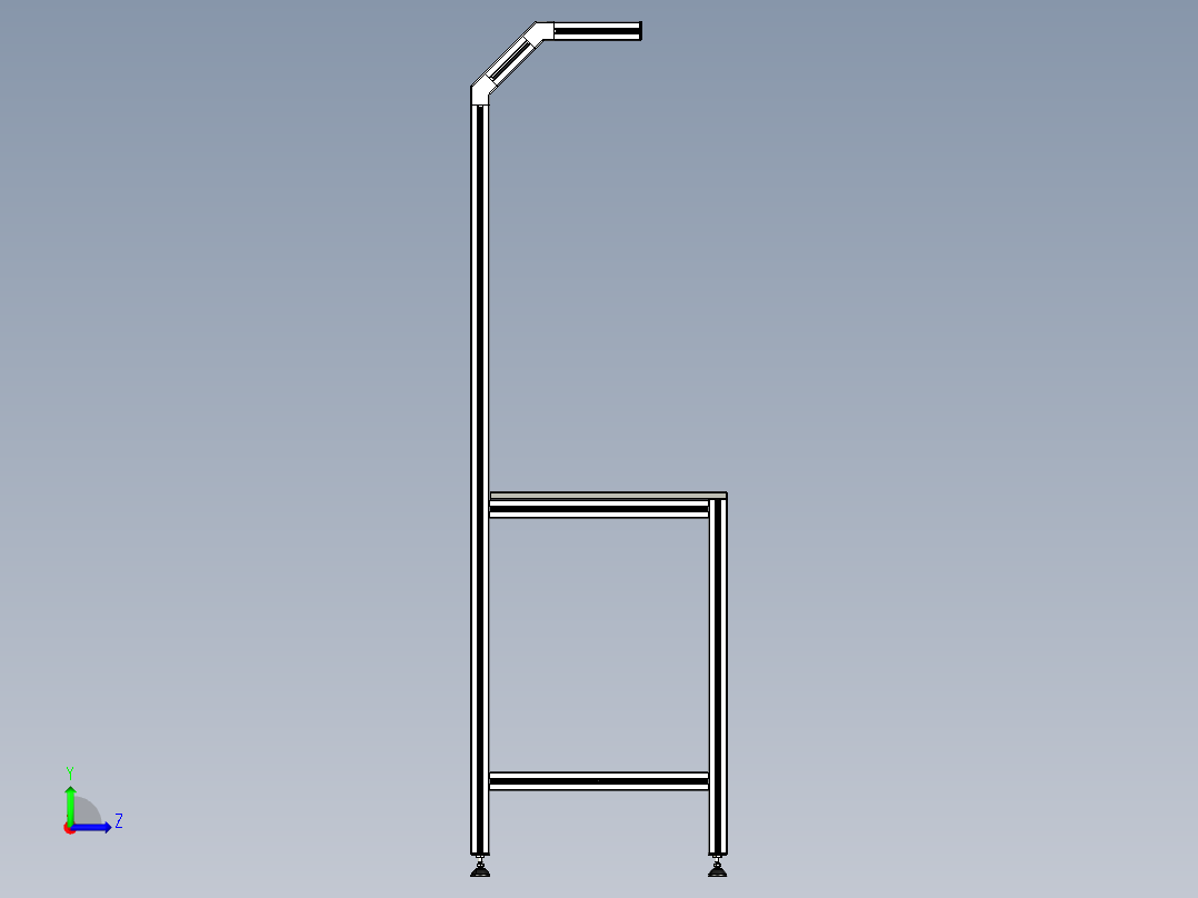 型材-WORKB 2 FULL DETAIL MODEL左视图