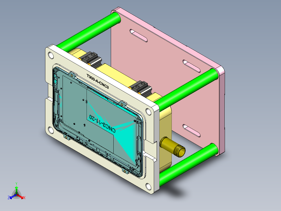 T300-A-笔记本CNC工装夹具三维模型CNC3正等轴测图