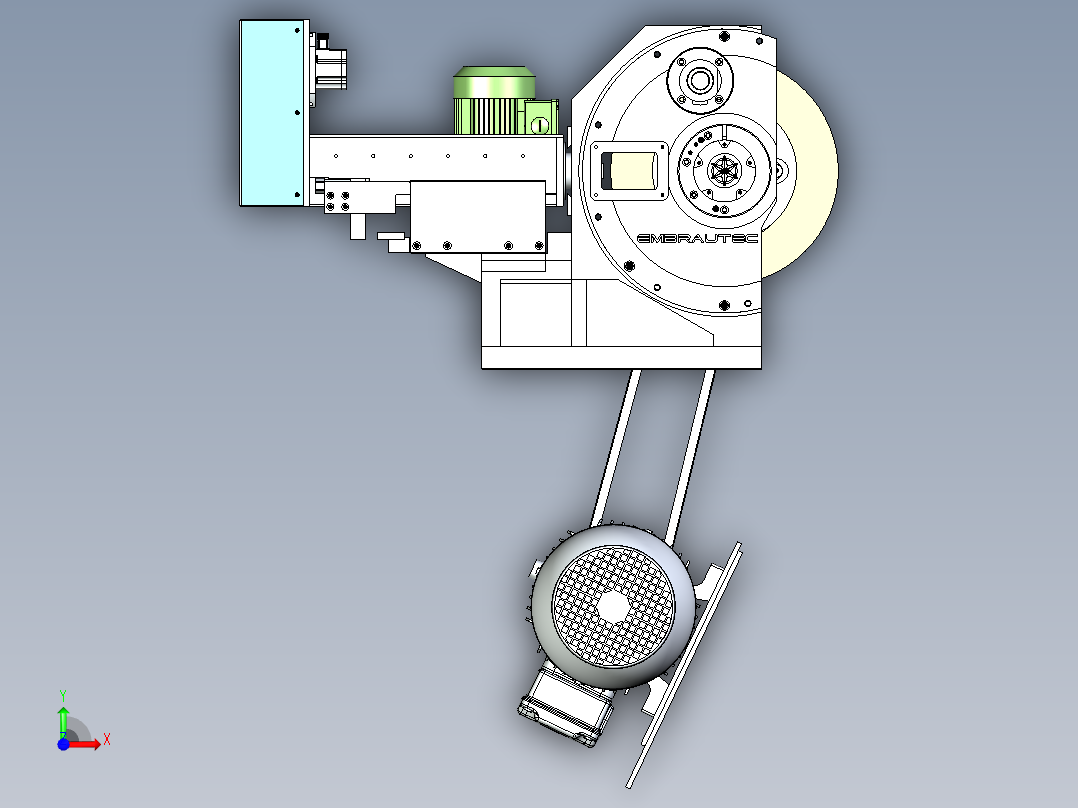 羊毛轮伺服修刀机构设计前视图