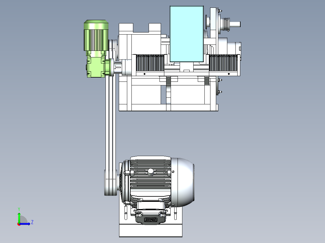 羊毛轮伺服修刀机构设计左视图