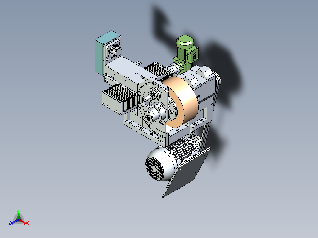 羊毛轮伺服修刀机构设计正等轴测图