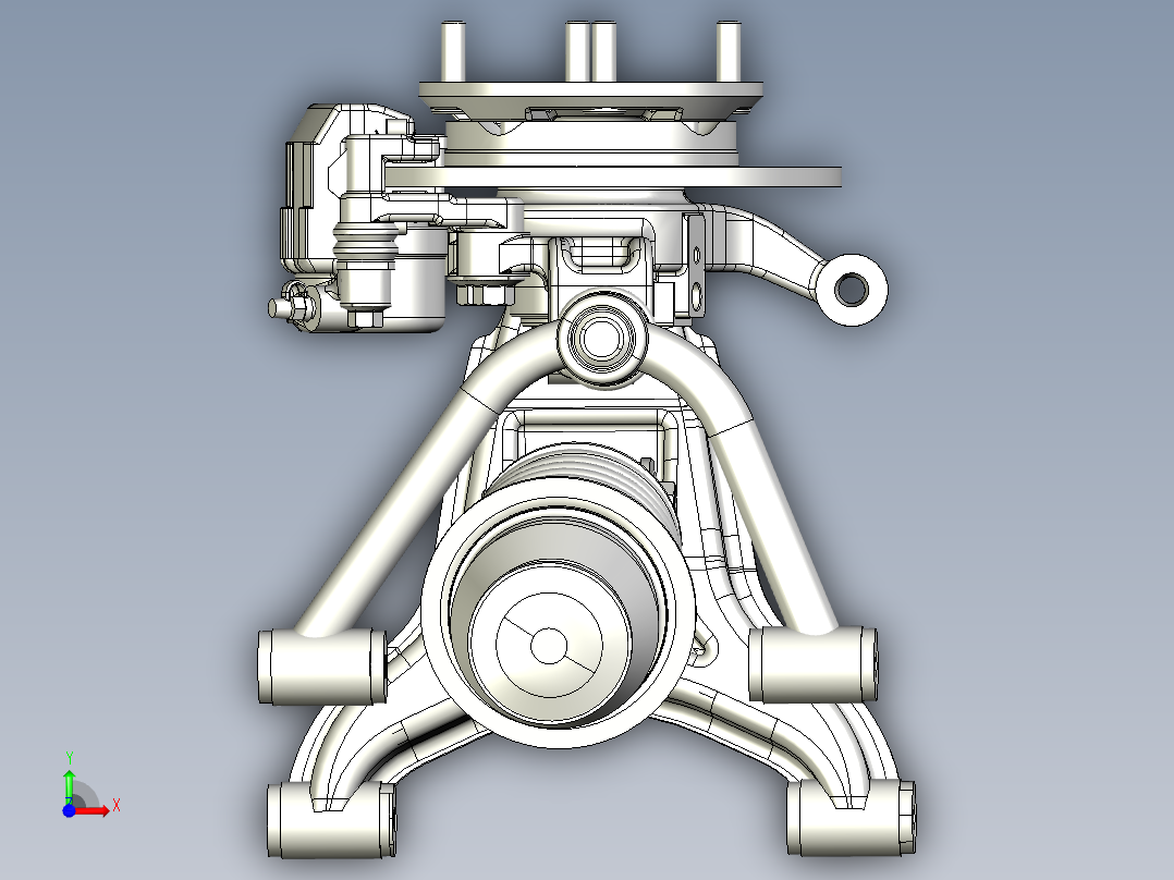 双横臂独立悬架前视图