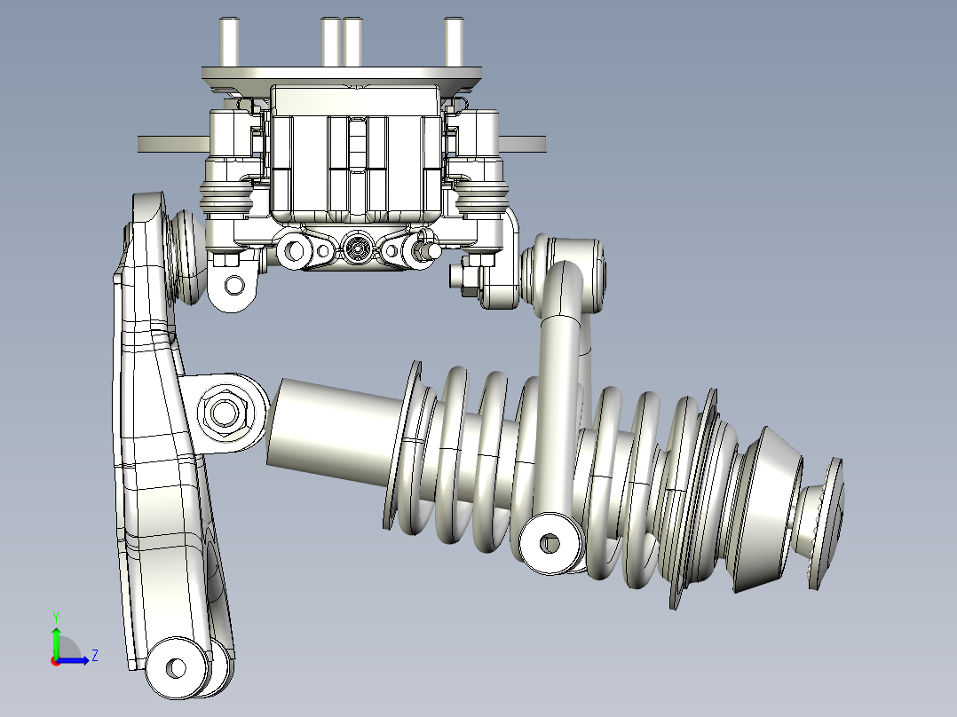 双横臂独立悬架左视图