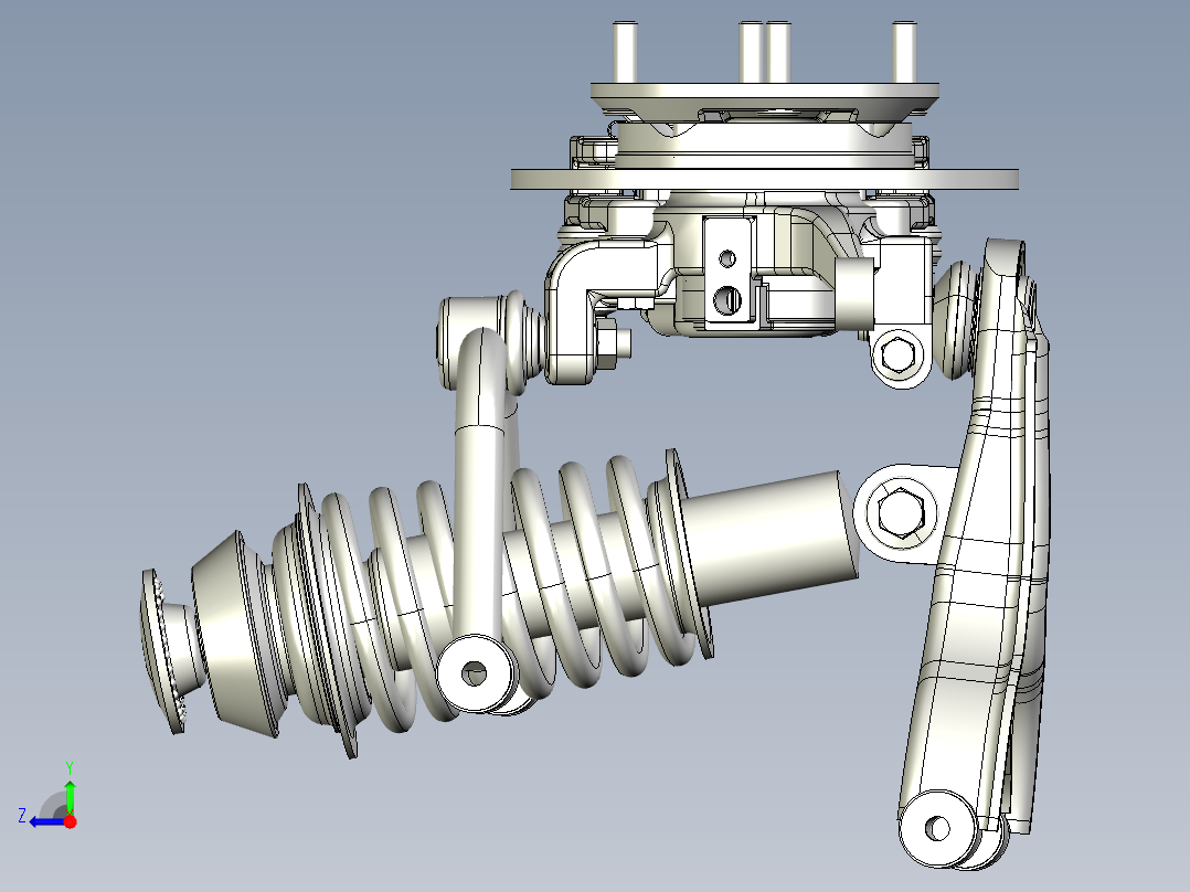 双横臂独立悬架右视图