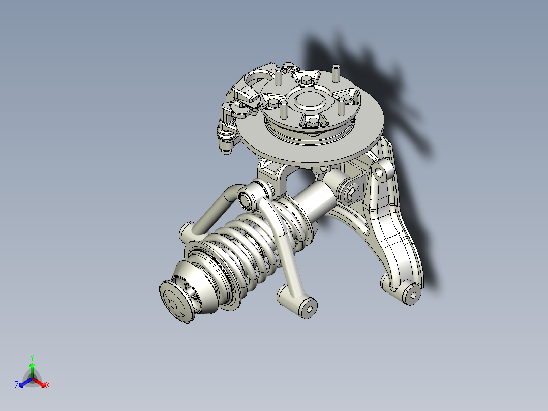 双横臂独立悬架正等轴测图