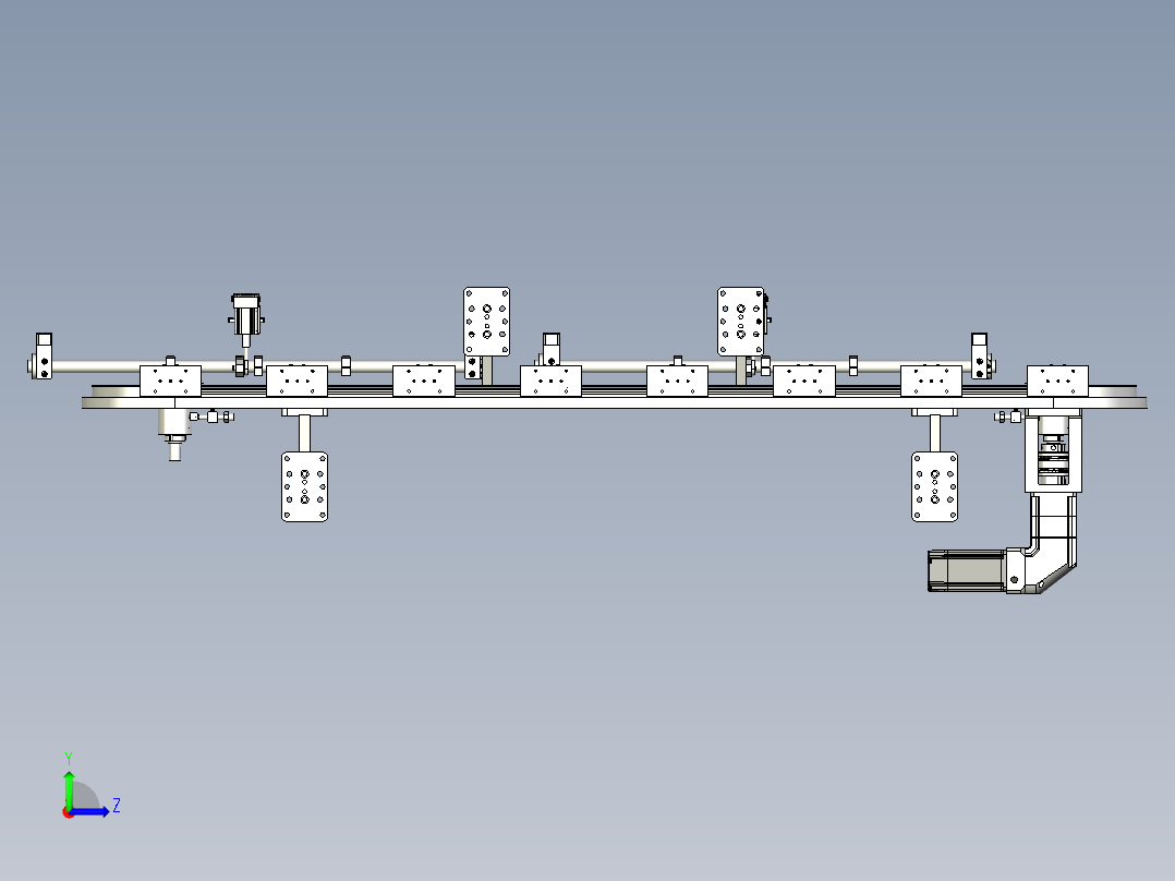 环形导轨输送线非标圆弧导轨生产线左视图