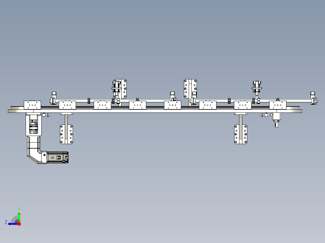 环形导轨输送线非标圆弧导轨生产线右视图