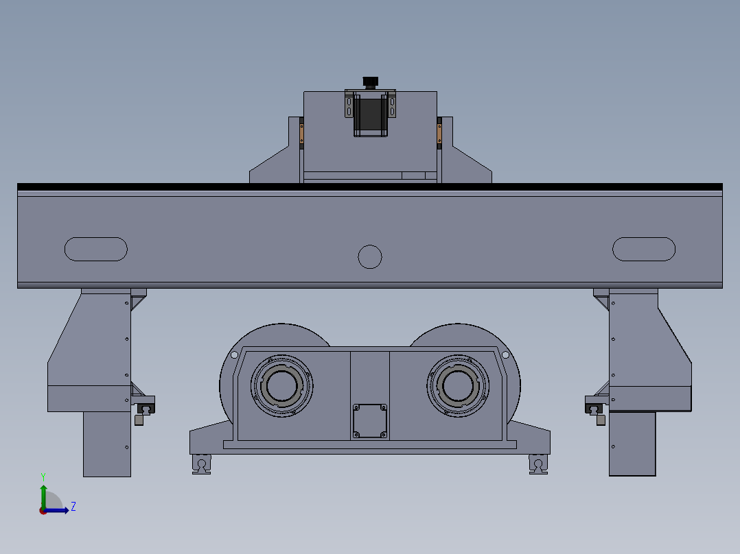 9012双旋转轴雕刻机左视图