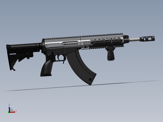 手枪左轮冲锋枪老式狙击步枪设计3D图纸762-rifle-1 2 SW UG X_T