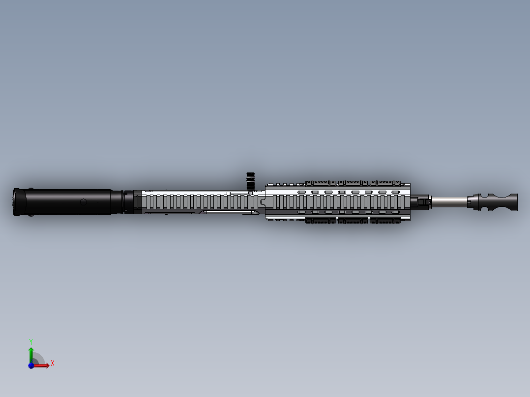 手枪左轮冲锋枪老式狙击步枪设计3D图纸762-rifle-1 2 SW UG X_T前视图