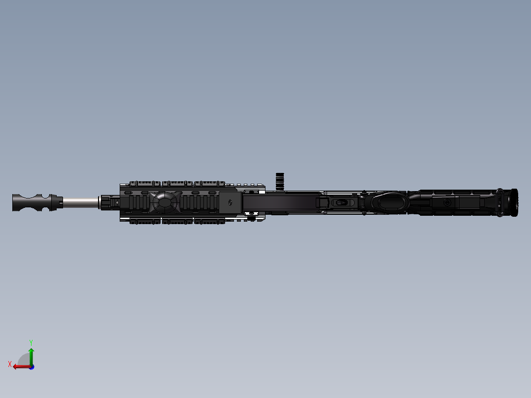 手枪左轮冲锋枪老式狙击步枪设计3D图纸762-rifle-1 2 SW UG X_T后视图