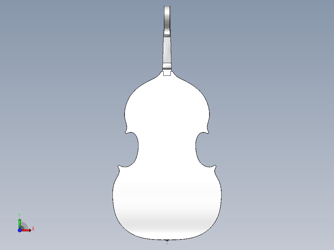 低音提琴 3D模型SolidWorks三维设计图前视图