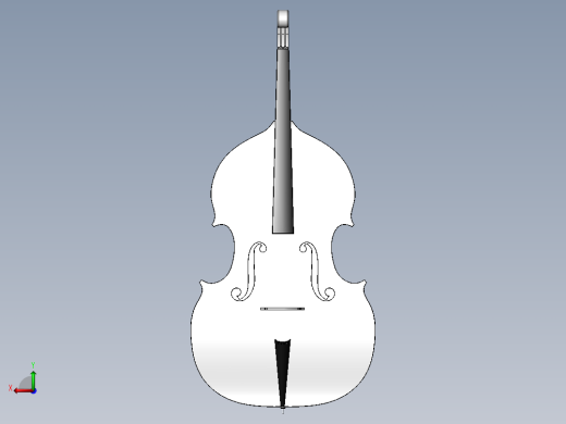 低音提琴 3D模型SolidWorks三维设计图后视缩略图