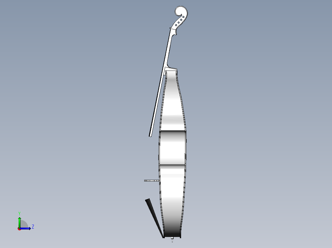 低音提琴 3D模型SolidWorks三维设计图左视图