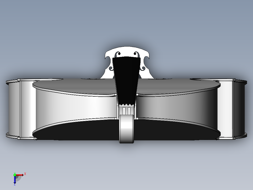 低音提琴 3D模型SolidWorks三维设计图俯视图