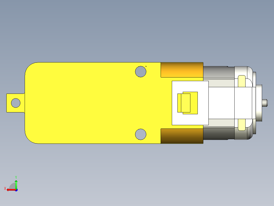 电动齿轮马达后视图