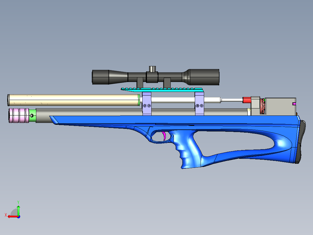 捷克板球 PCP 气步枪后视图