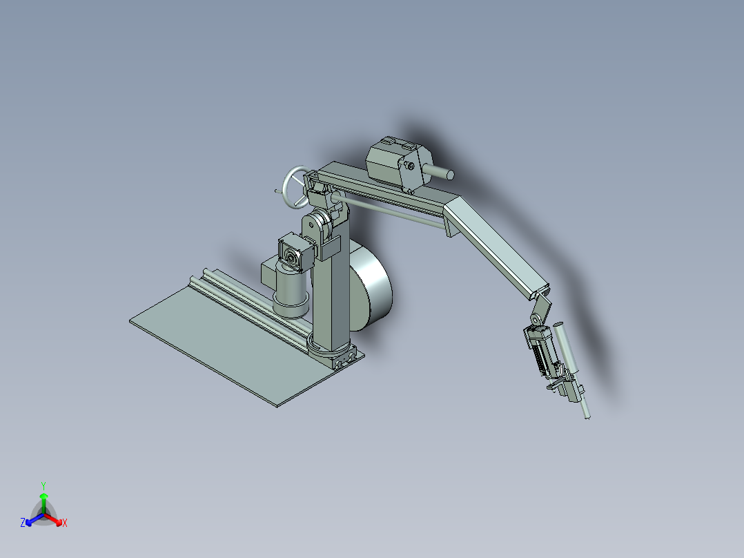 非标四轴焊接机械手设计正等轴测图