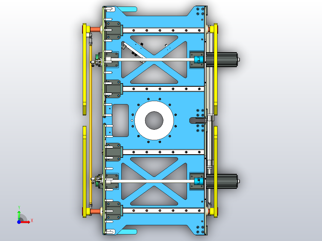 用于包装件的工业机器人码垛夹具前视图