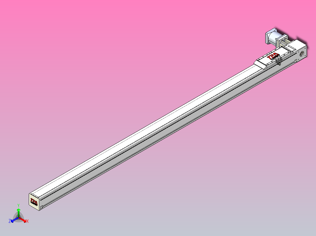 伺服电机集成皮带传动直线执行器TPA-OCB-100-192-L2050-DR-J90-N3正等轴测图