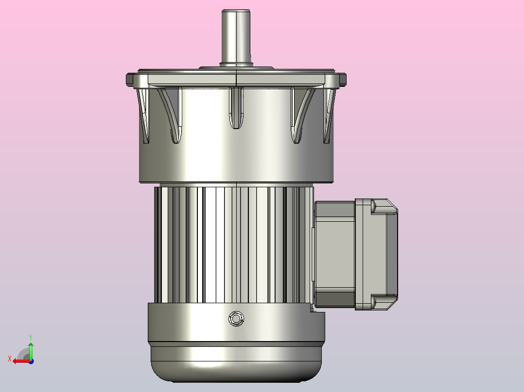 小型三相带刹车三维带刹车三相100W2#立式后视图