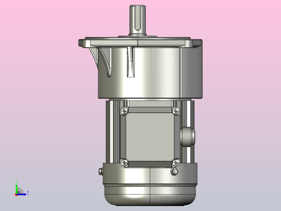 小型三相带刹车三维带刹车三相100W2#立式左视图