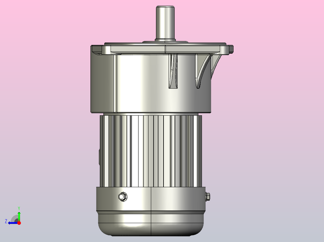 小型三相带刹车三维带刹车三相100W2#立式右视图