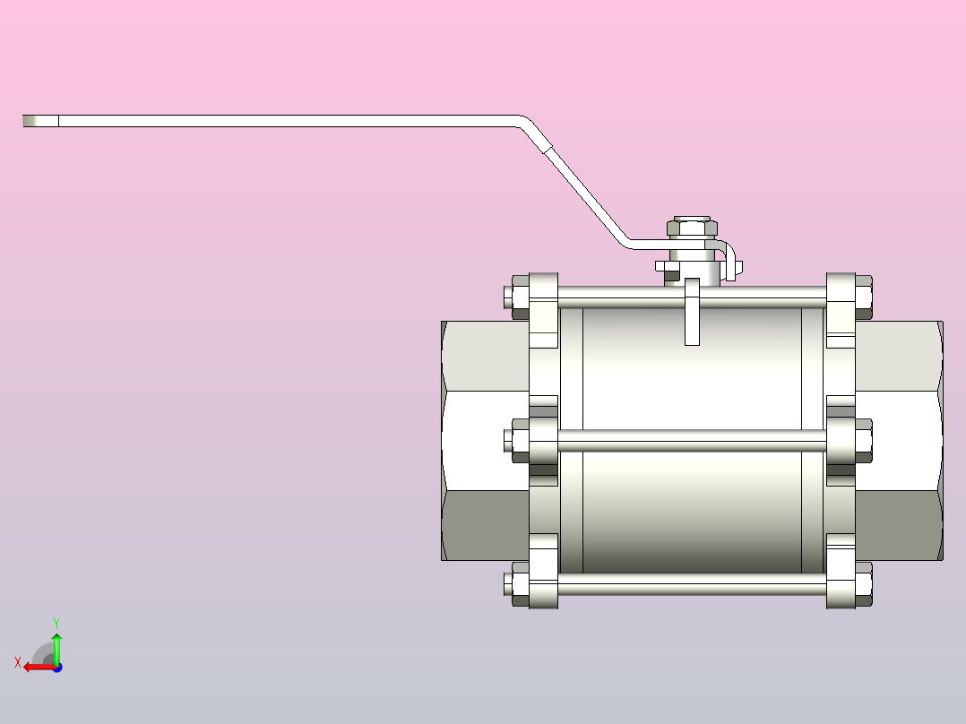 全通径1000PSI不锈钢球阀_内螺纹DN100后视图