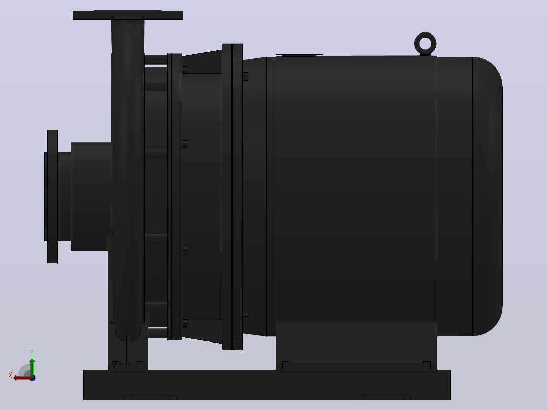 南方泵NIS，NISF泵外形（80-50-315）5.5kW-4极后视图