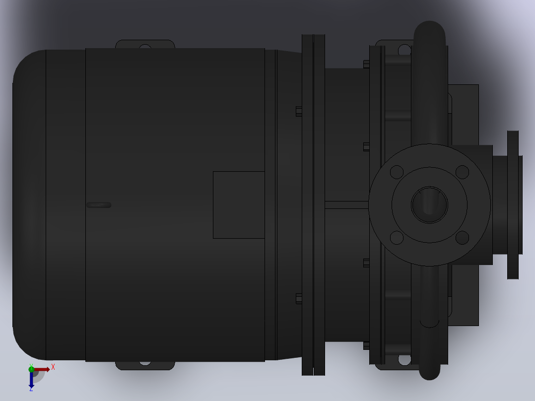 南方泵NIS，NISF泵外形（80-50-315）5.5kW-4极俯视图