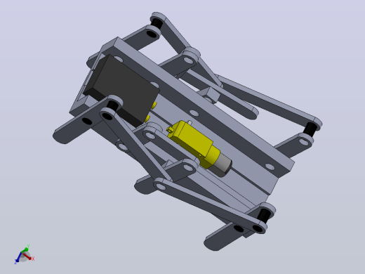 arana六足连杆行走结构3D图纸+Solidworks设计