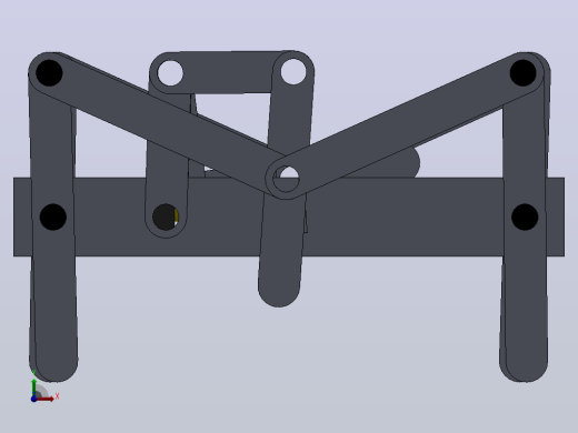 arana六足连杆行走结构3D图纸+Solidworks设计前视缩略图