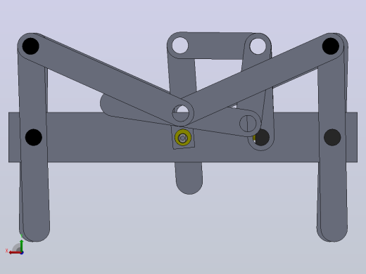 arana六足连杆行走结构3D图纸+Solidworks设计后视缩略图