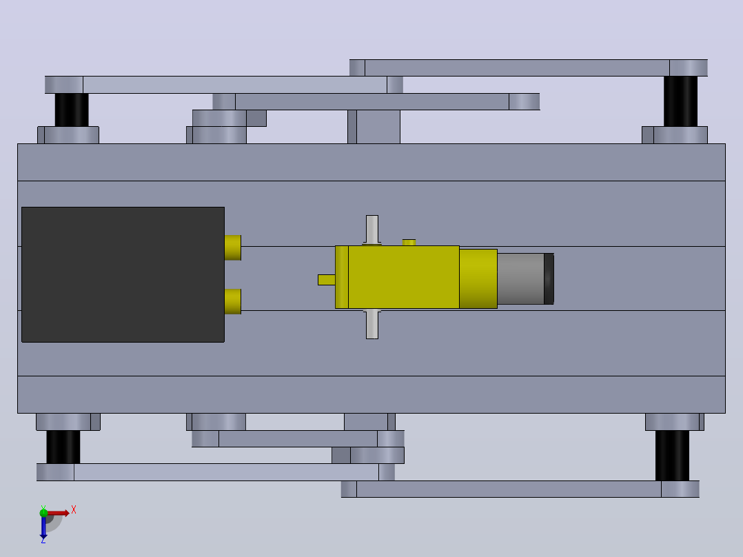 arana六足连杆行走结构3D图纸+Solidworks设计俯视图
