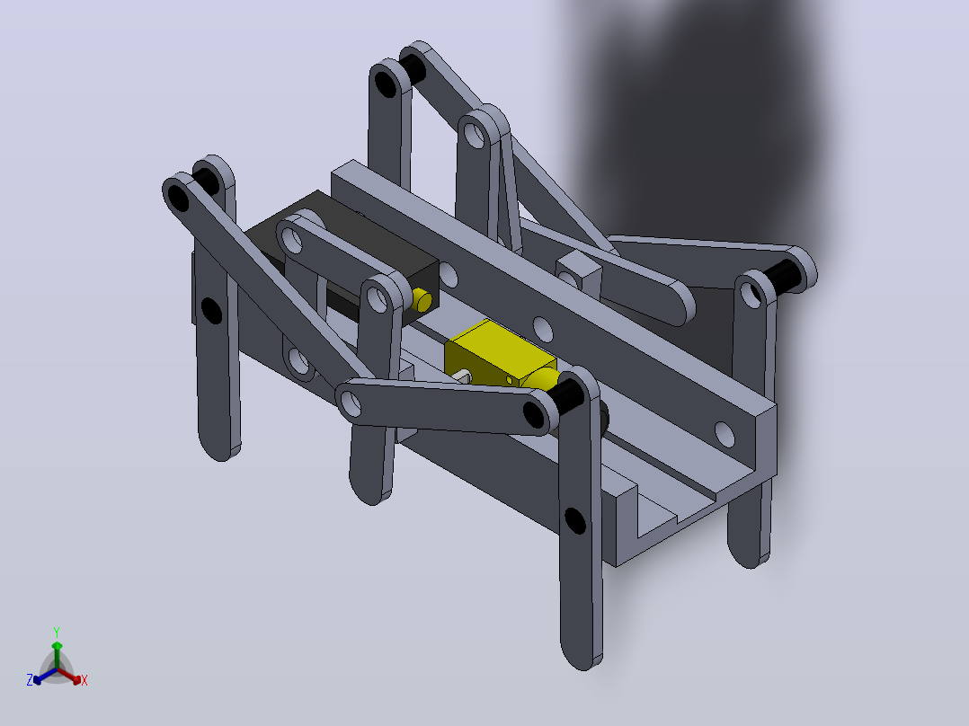 arana六足连杆行走结构3D图纸+Solidworks设计正等轴测图