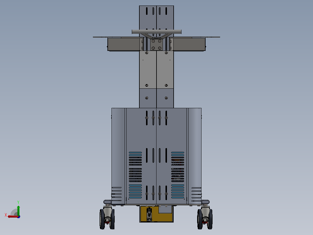 医用推车3D数模图纸 Solidworks设计后视图